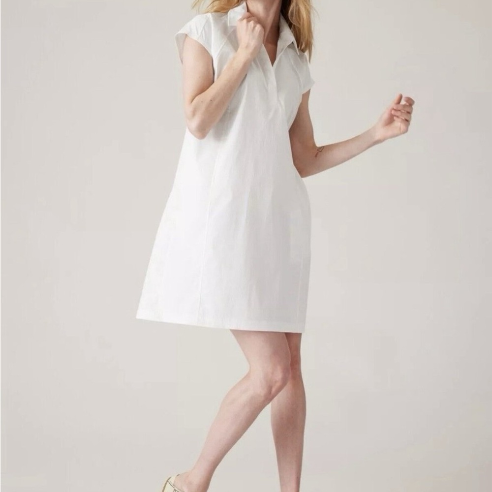 Athleta Performance Poplin Dress White